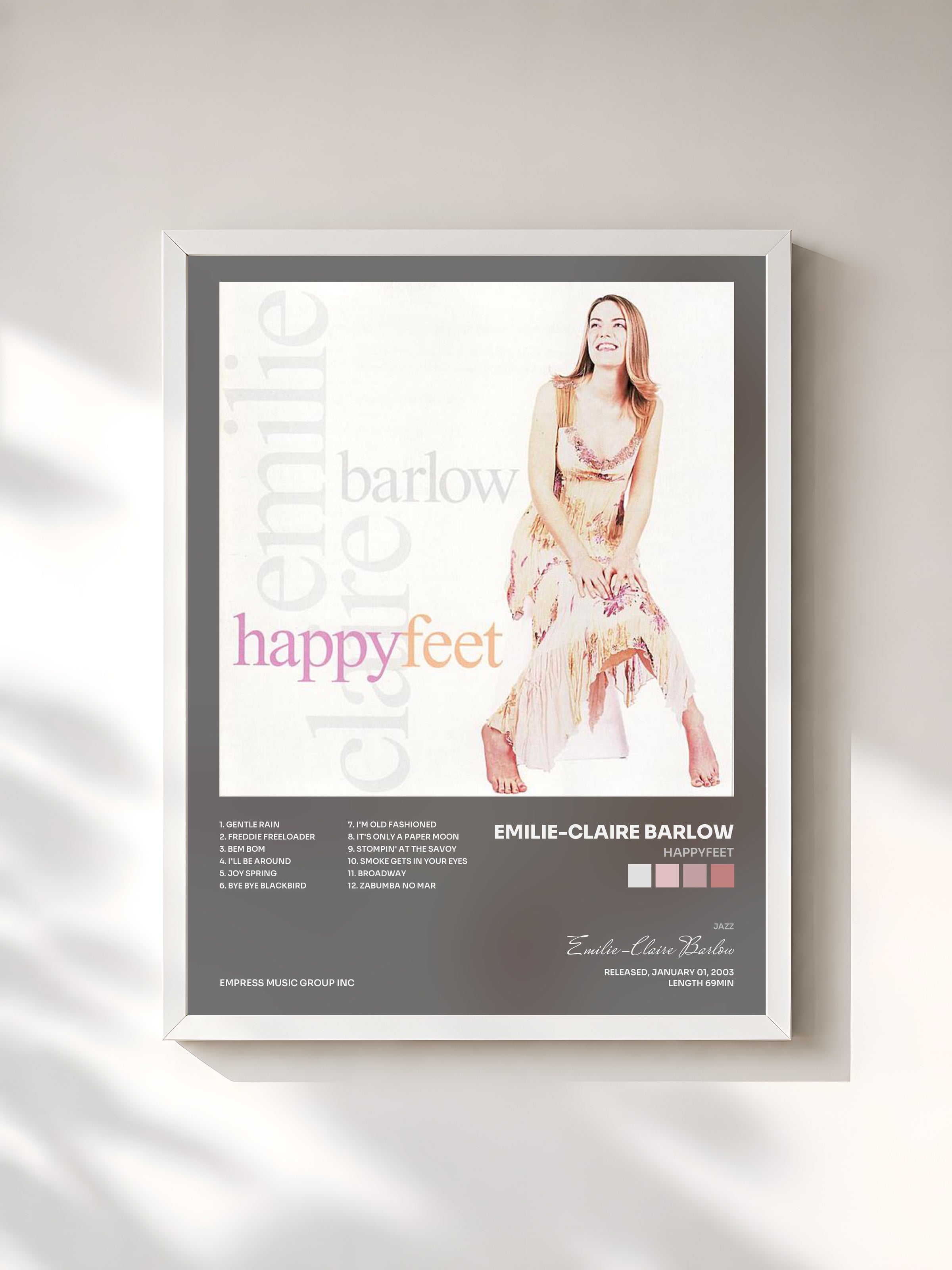 #blanc Tableau de l'album Happyfeet de Emilie-Claire Barlow, cadre blanc, imprimé et encadré en France