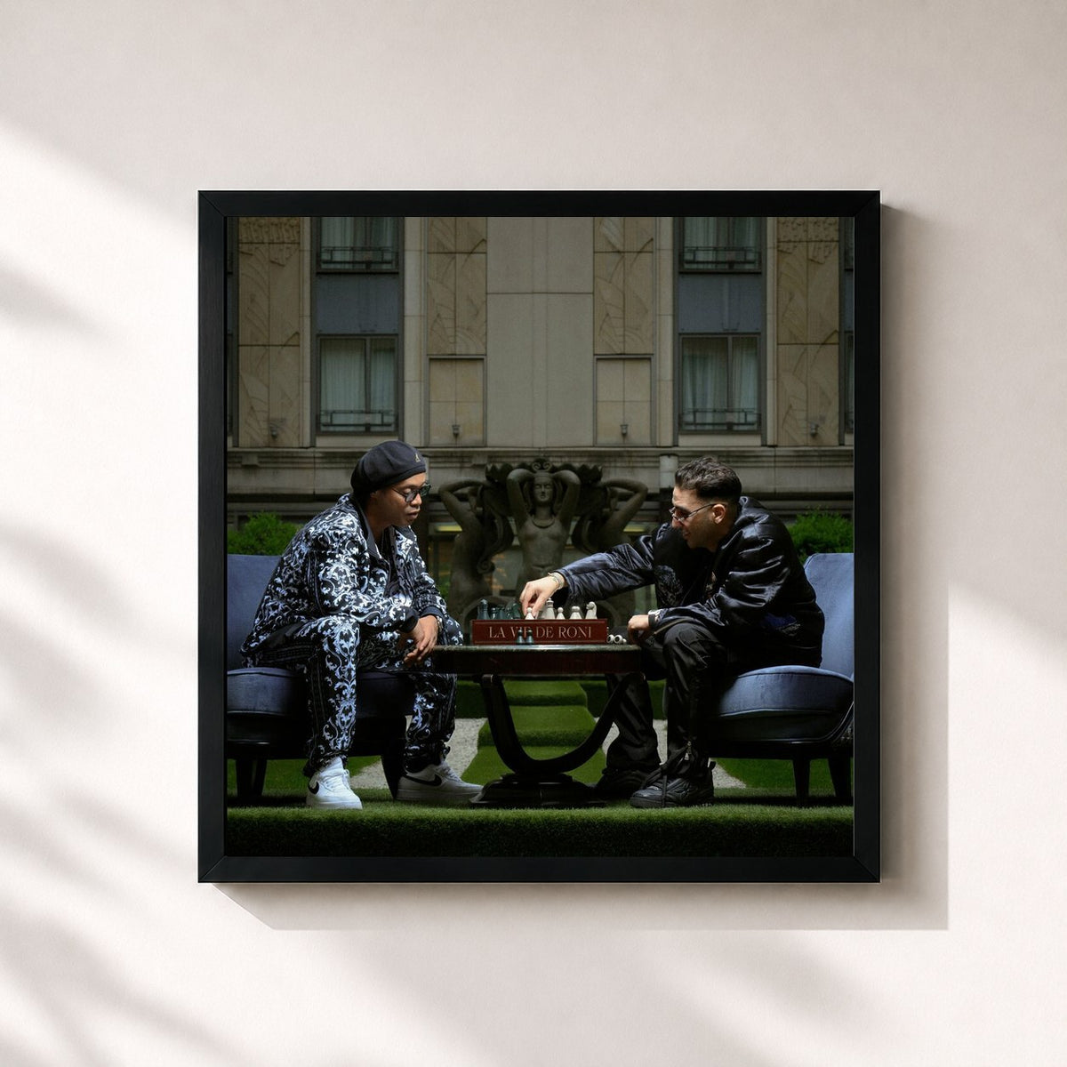 #noir Tableau carré de l'album LVDR de Heuss L'enfoiré, cadre noir 32x32 cm
