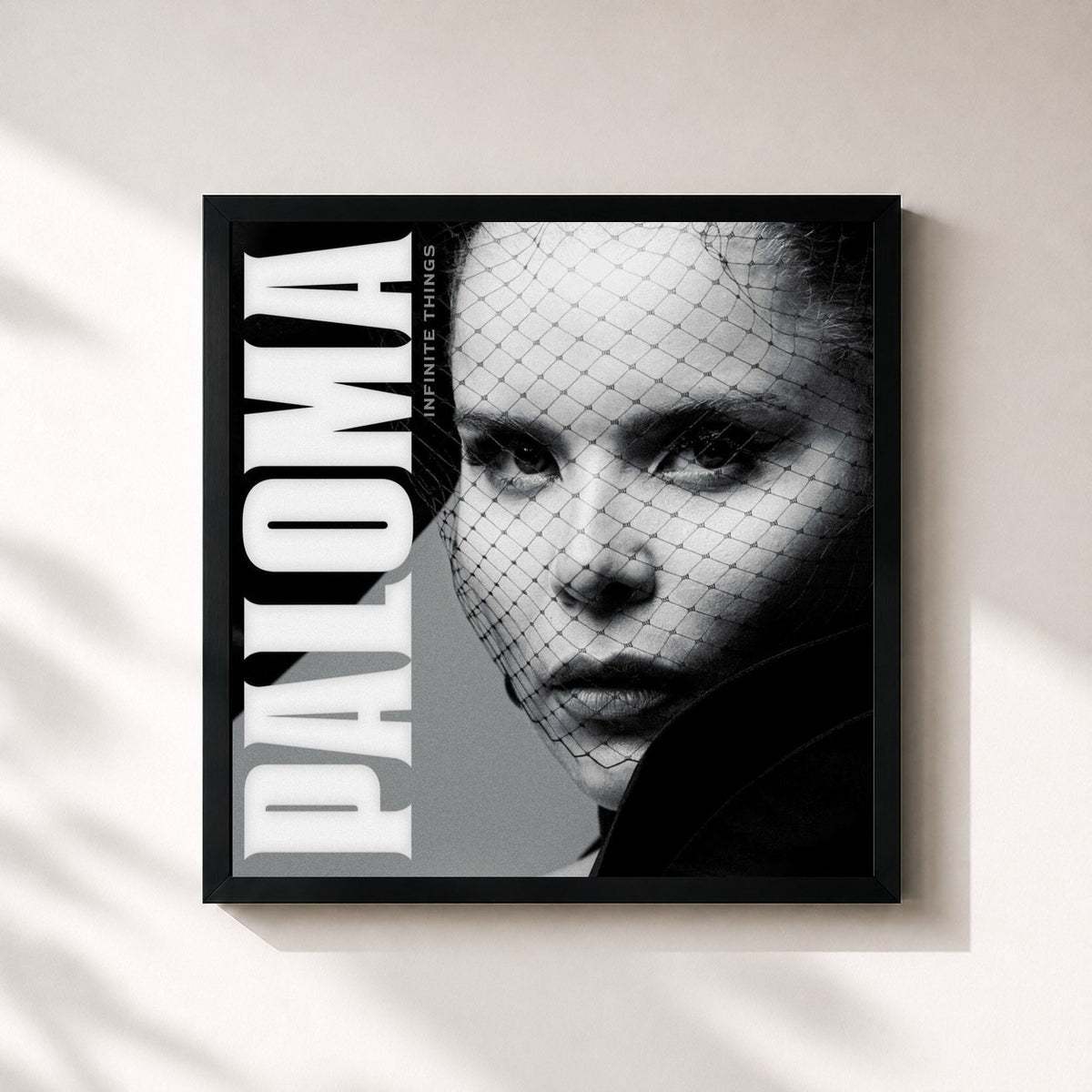 #noir Tableau carré de l'album Infinite Things de Paloma Faith, cadre noir 32x32 cm