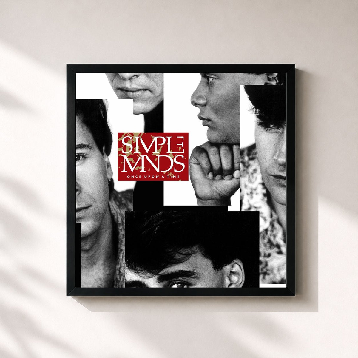 #noir Once Upon A Time di Simple Minds in stampa quadrata incorniciata, cornice nera 32x32 cm