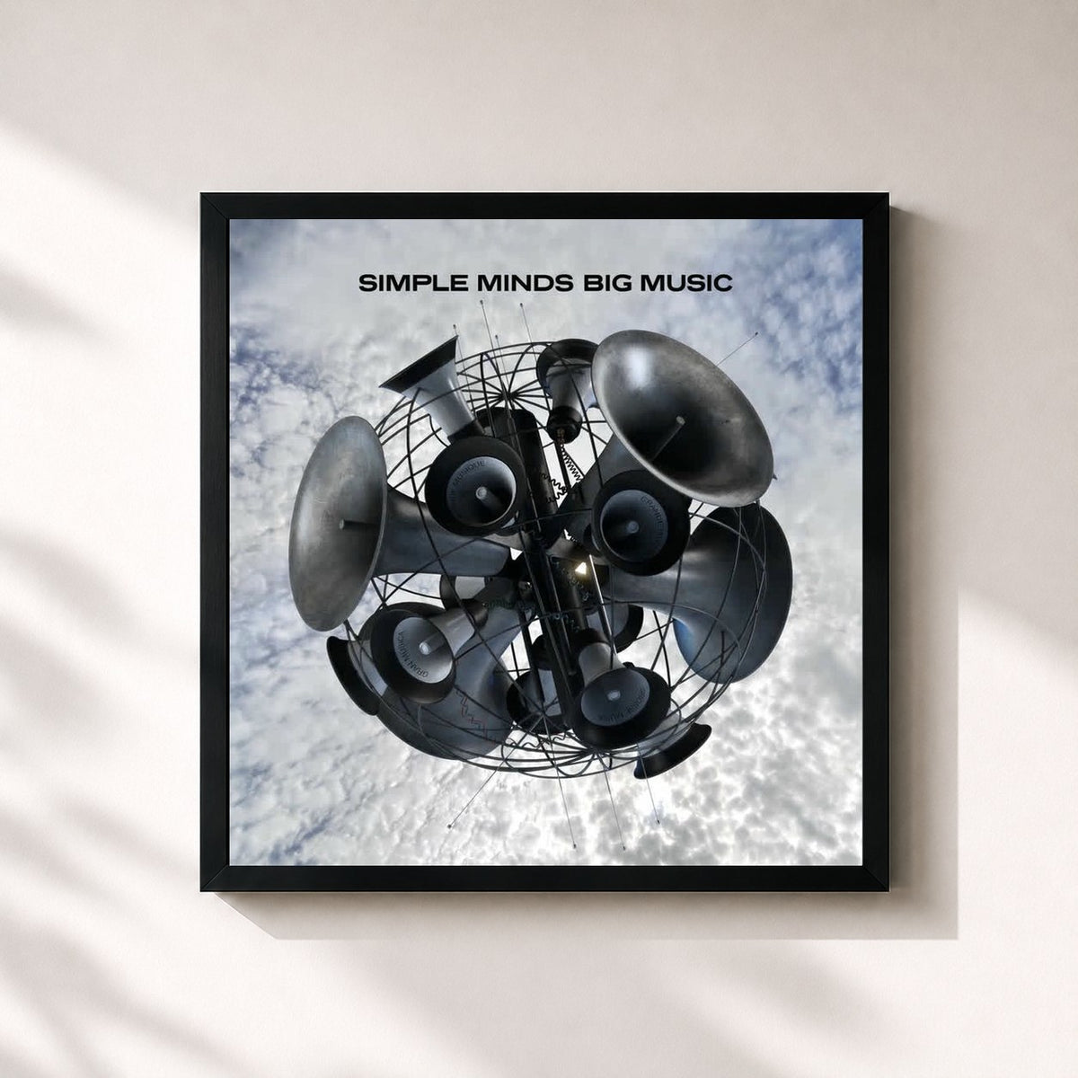 #noir Big Music (Deluxe Edition) di Simple Minds in stampa quadrata incorniciata, cornice nera 32x32 cm