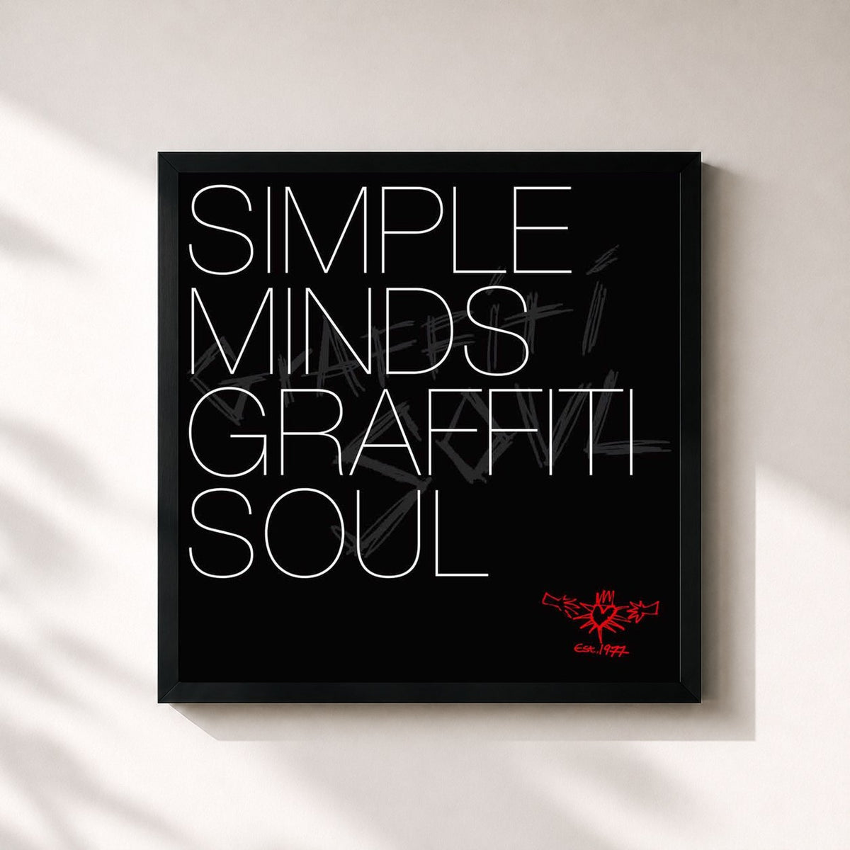 #noir Graffiti Soul (Deluxe Edition) di Simple Minds in stampa quadrata incorniciata, cornice nera 32x32 cm