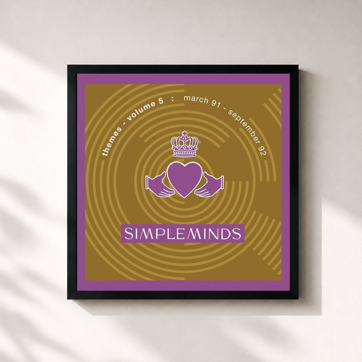 #noir Themes - Volume 5 di Simple Minds in stampa quadrata incorniciata, cornice nera 32x32 cm