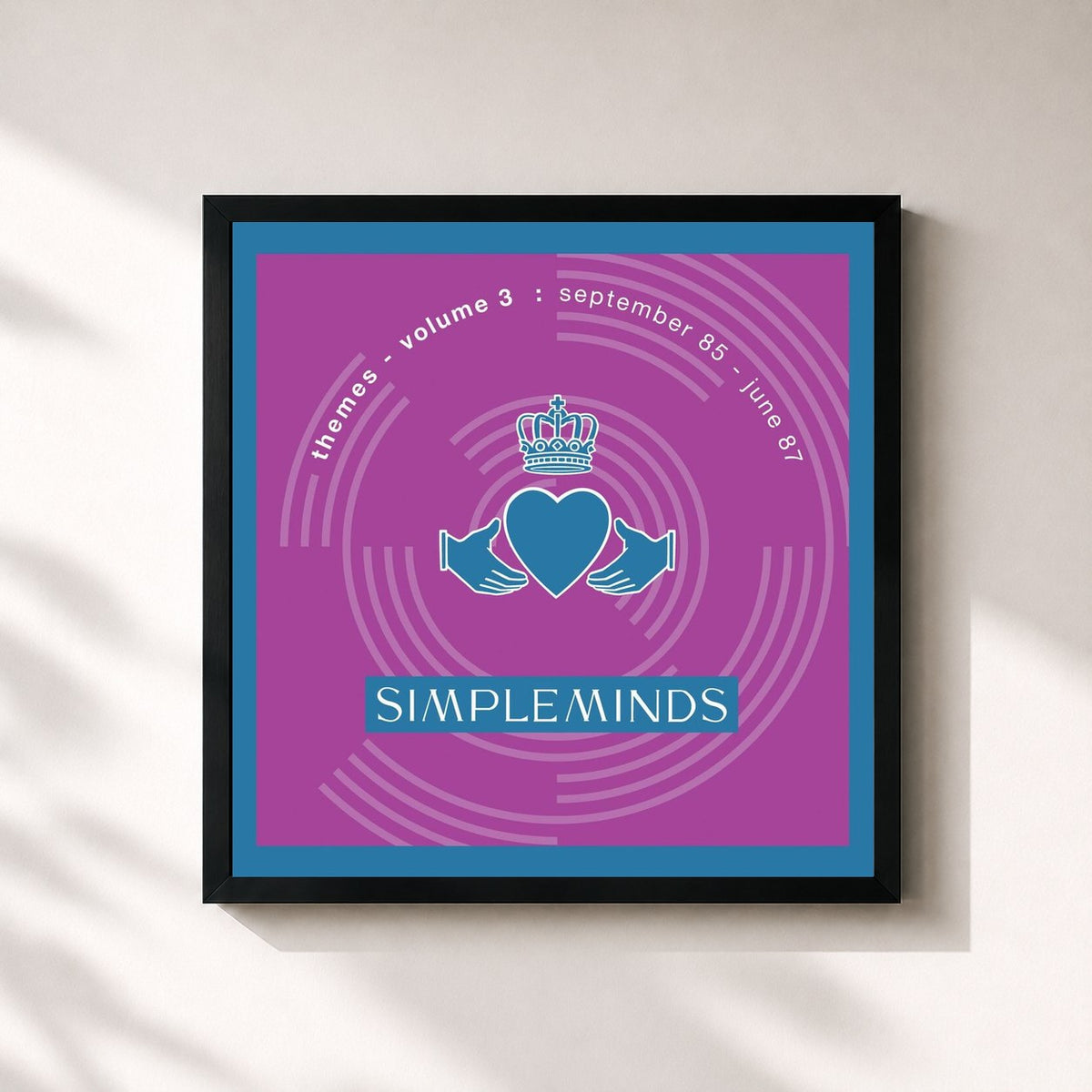 #noir Themes - Volume 3 di Simple Minds in stampa quadrata incorniciata, cornice nera 32x32 cm