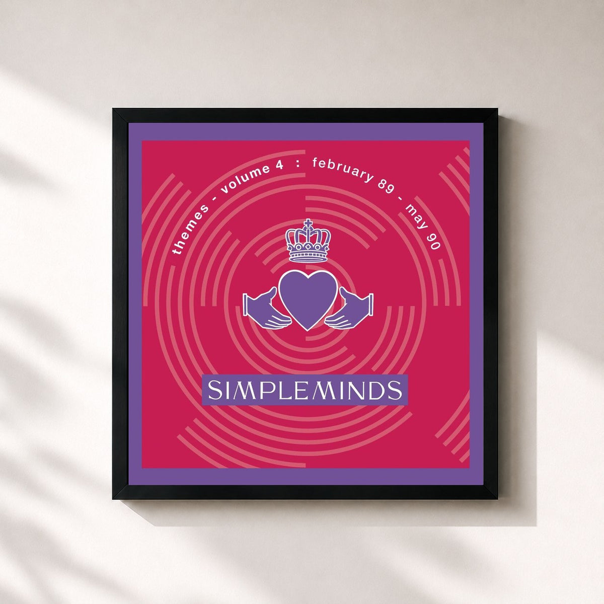 #noir Themes - Volume 4 di Simple Minds in stampa quadrata incorniciata, cornice nera 32x32 cm