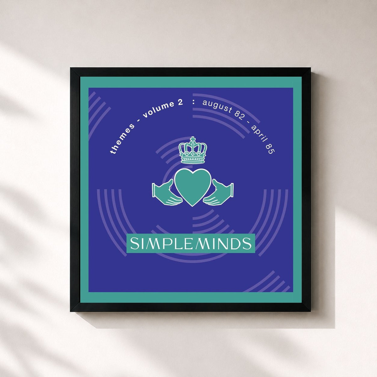 #noir Themes - Volume 2 di Simple Minds in stampa quadrata incorniciata, cornice nera 32x32 cm
