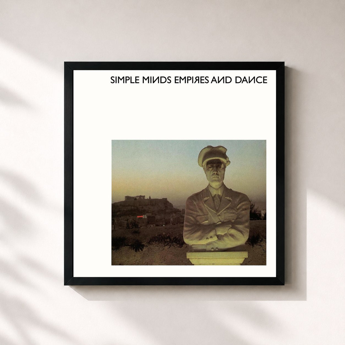 #noir Empires And Dance di Simple Minds in stampa quadrata incorniciata, cornice nera 32x32 cm