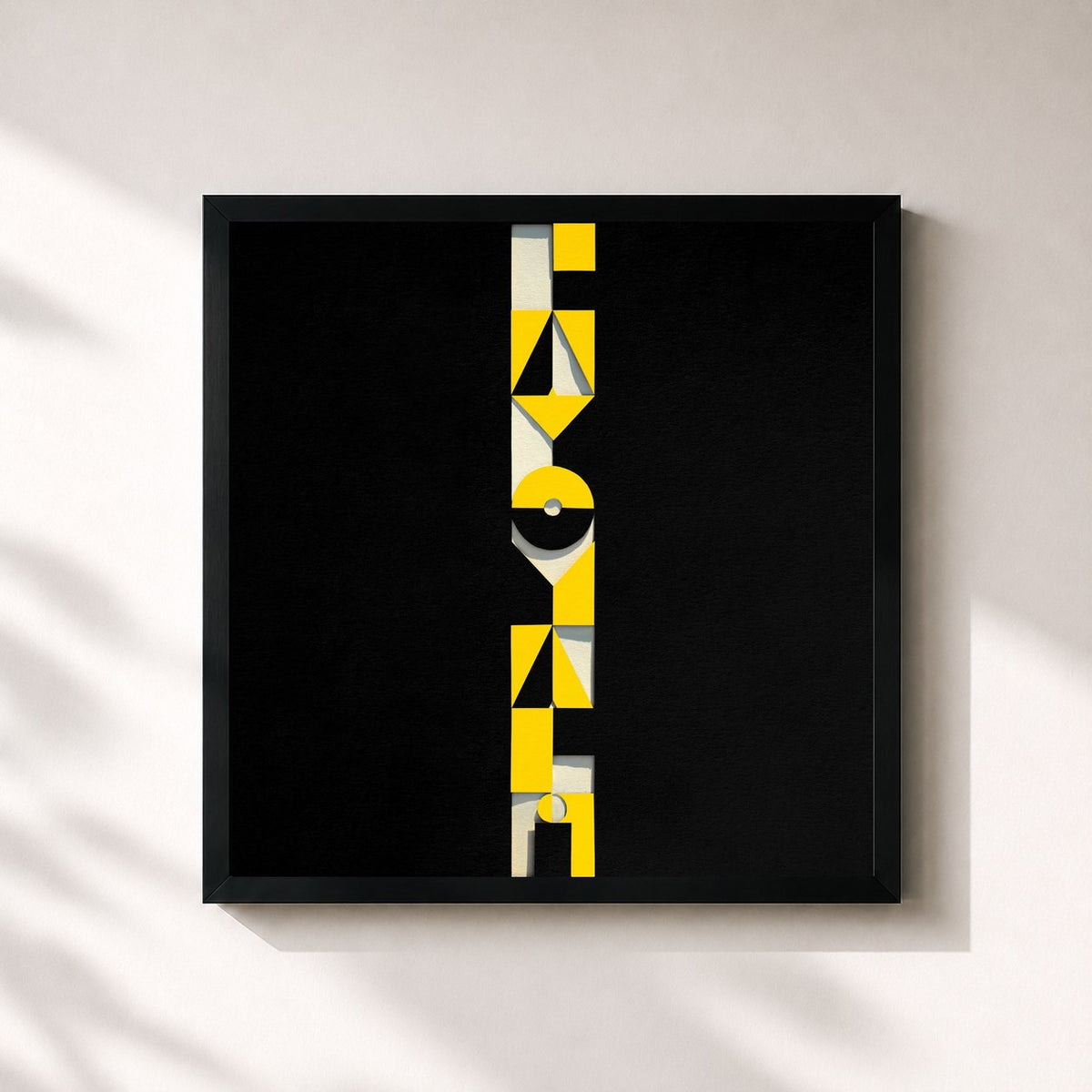 #noir Tableau carré de l'album Lamomali Je t'aime de -M-, cadre noir 32x32 cm