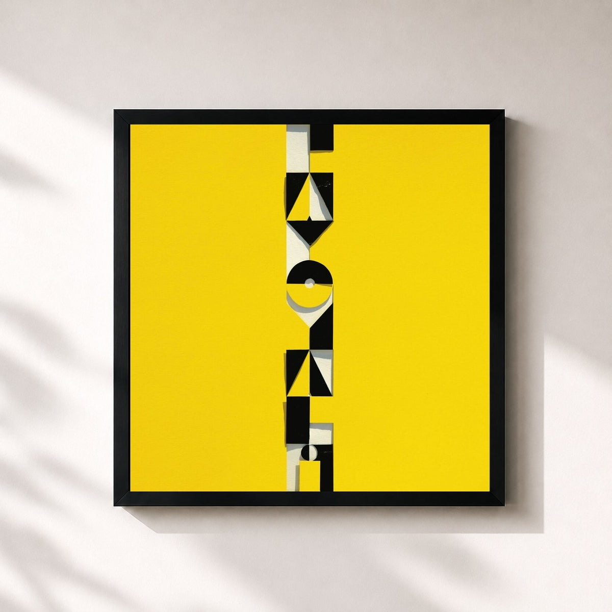 #noir Lamomali Totem von -M- als quadratischer Kunstdruck, schwarzer Rahmen 32x32 cm