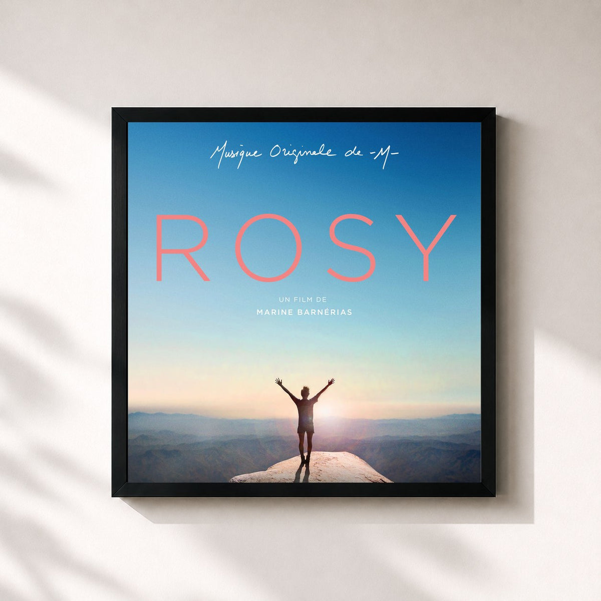 #noir Tableau carré de l'album ROSY (Bande originale du film-documentaire) de -M-, cadre noir 32x32 cm