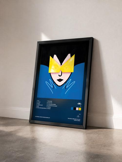 #noir îl by -M- as a framed art print seen at an angle, black frame