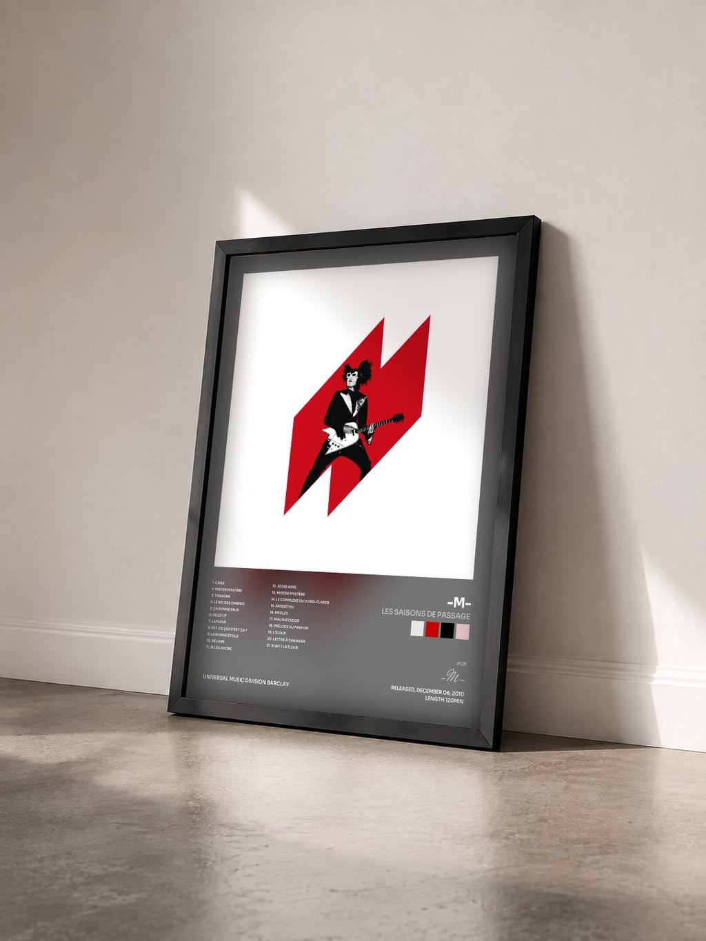 #noir Les Saisons De Passage by -M- as a framed art print seen at an angle, black frame