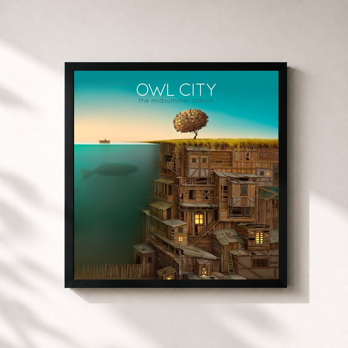 #noir The Midsummer Station by Owl City as a square framed art print, black 32x32 cm frame