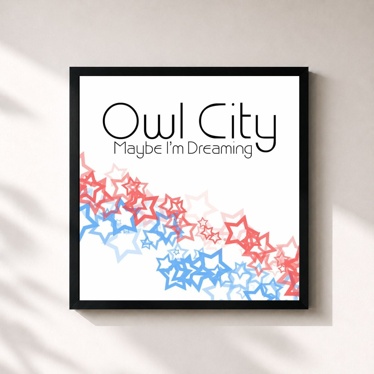 #noir Maybe I'm Dreaming by Owl City as a square framed art print, black 32x32 cm frame