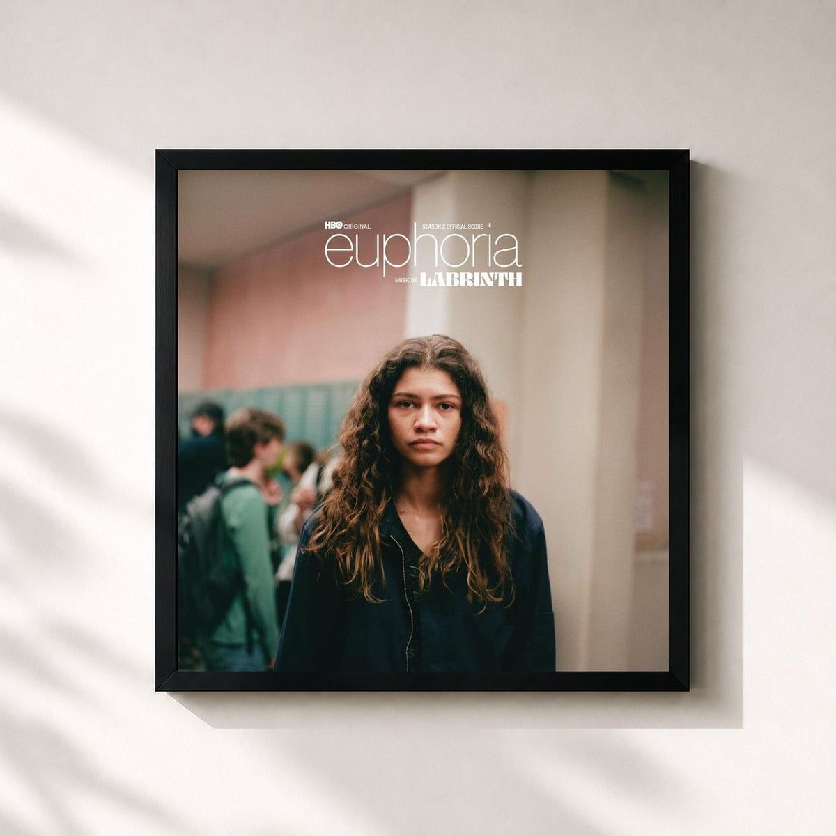 #noir Tableau carré de l'album EUPHORIA SEASON 2 OFFICIAL SCORE (FROM THE HBO ORIGINAL SERIES) de Labrinth, cadre noir 32x32 cm