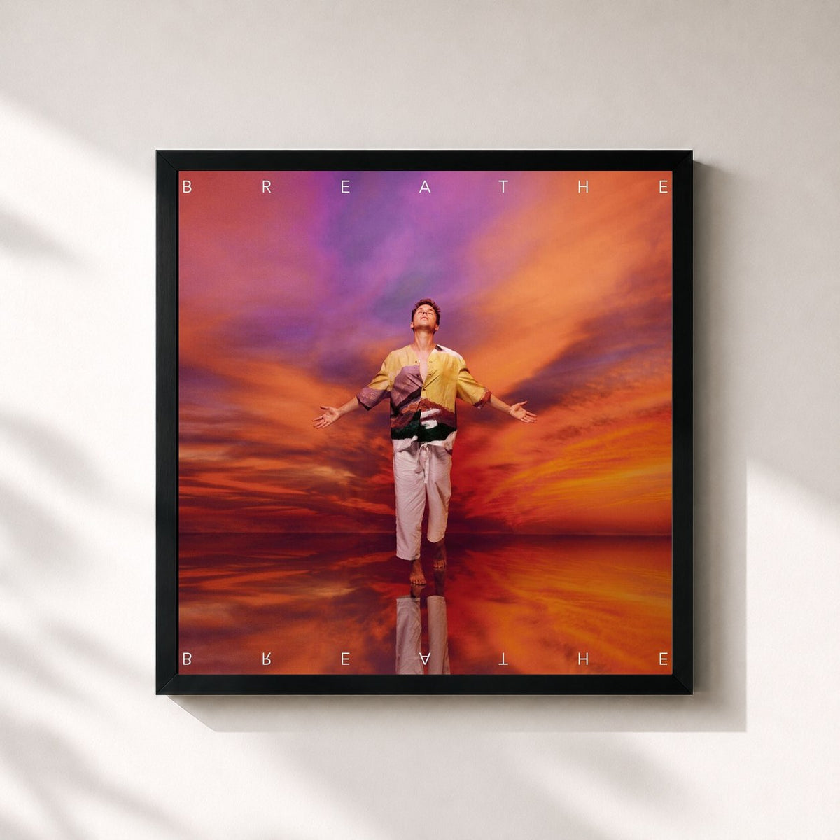 #noir Tableau carré de l'album BREATHE de Felix Jaehn, cadre noir 32x32 cm