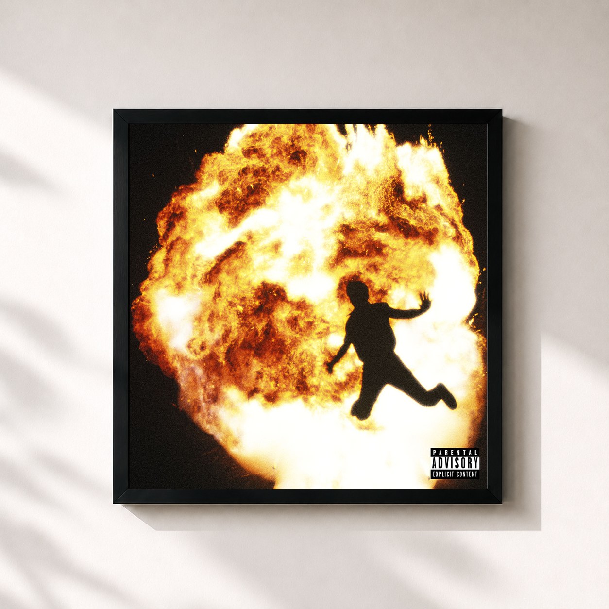 #noir NOT ALL HEROES WEAR CAPES de Metro Boomin en lámina cuadrada enmarcada, marco negro de 32x32 cm