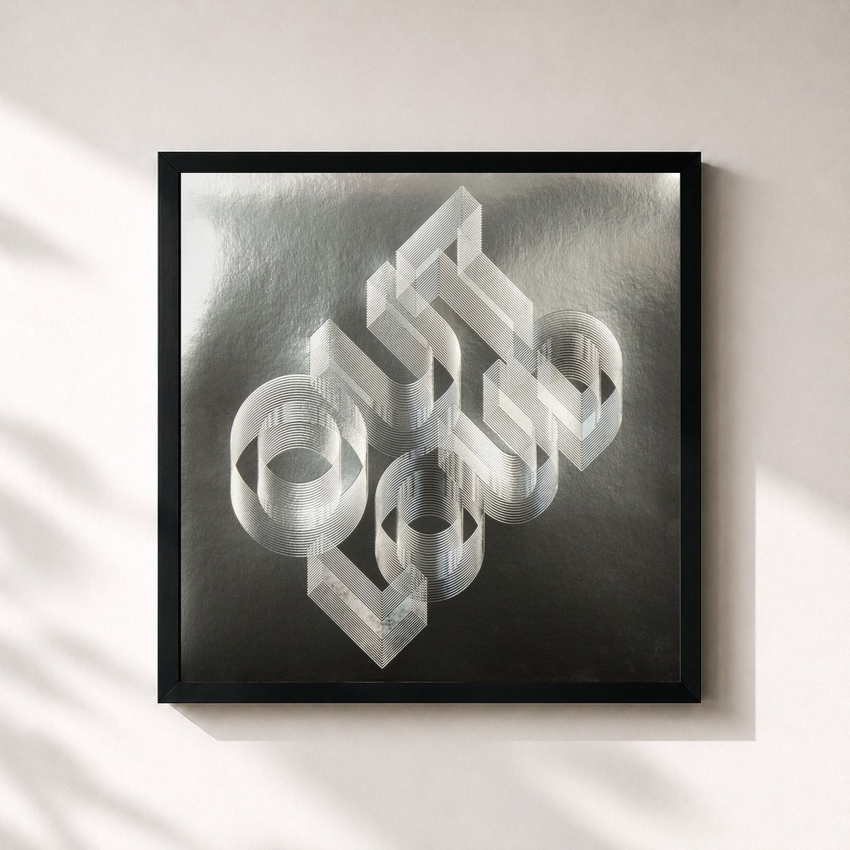 #noir Tableau carré de l'album Out Loud de Kungs, cadre noir 32x32 cm