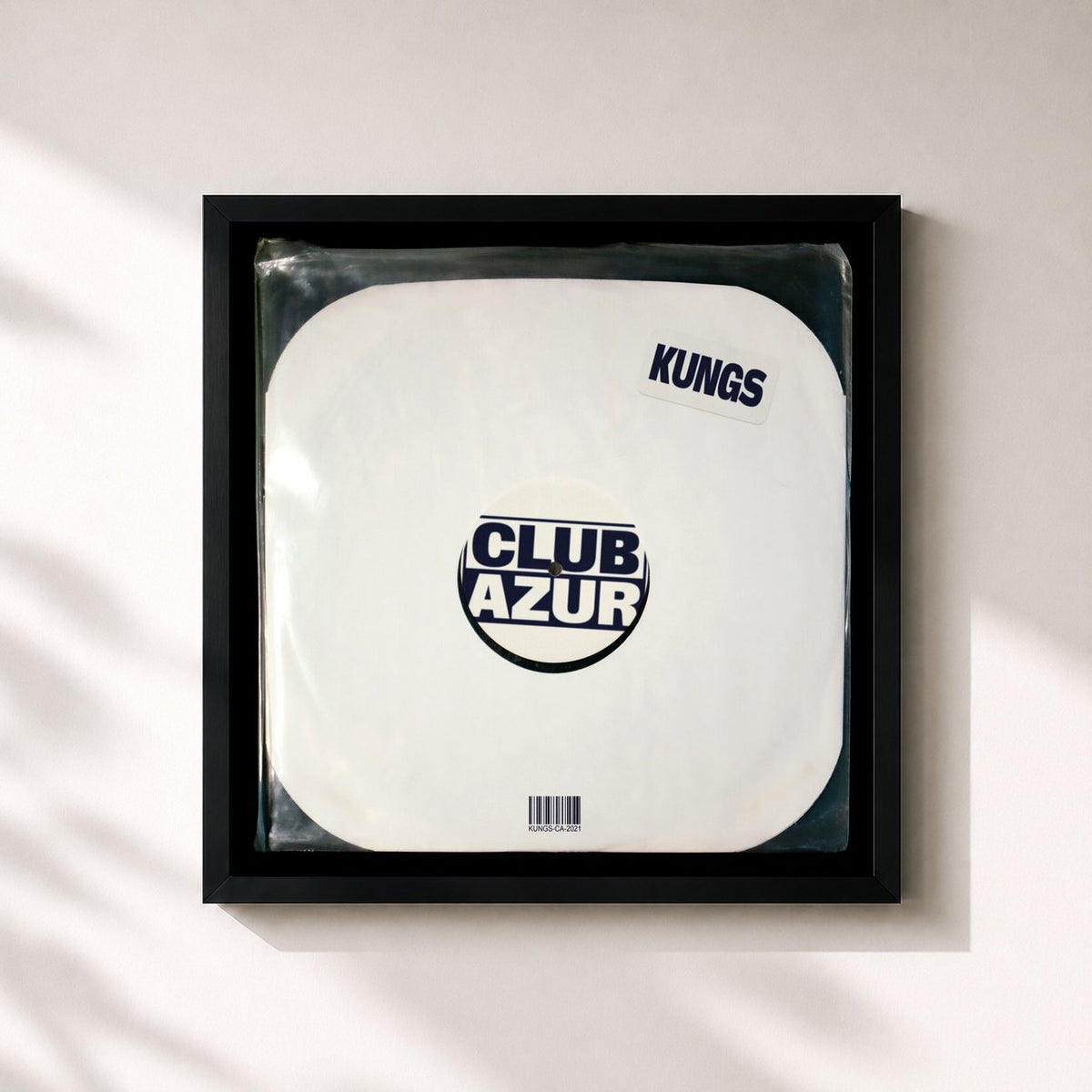 #noir Tableau carré de l'album Club Azur de Kungs, cadre noir 32x32 cm