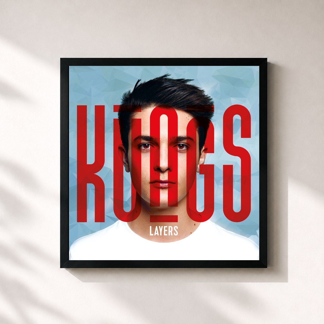 #noir Tableau carré de l'album Layers de Kungs, cadre noir 32x32 cm