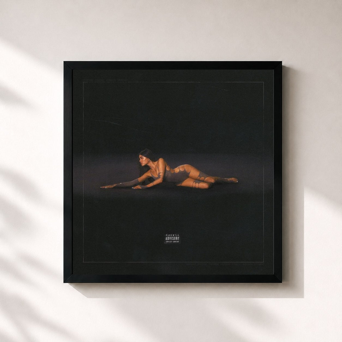 #noir Tableau carré de l'album Life Support de Madison Beer, cadre noir 32x32 cm