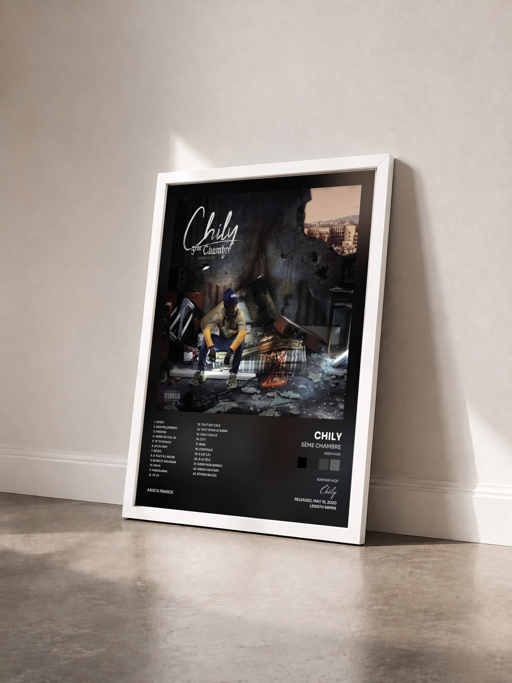 #blanc 5ème chambre (Réédition) de Chily en lámina enmarcada vista de tres cuartos, marco blanco