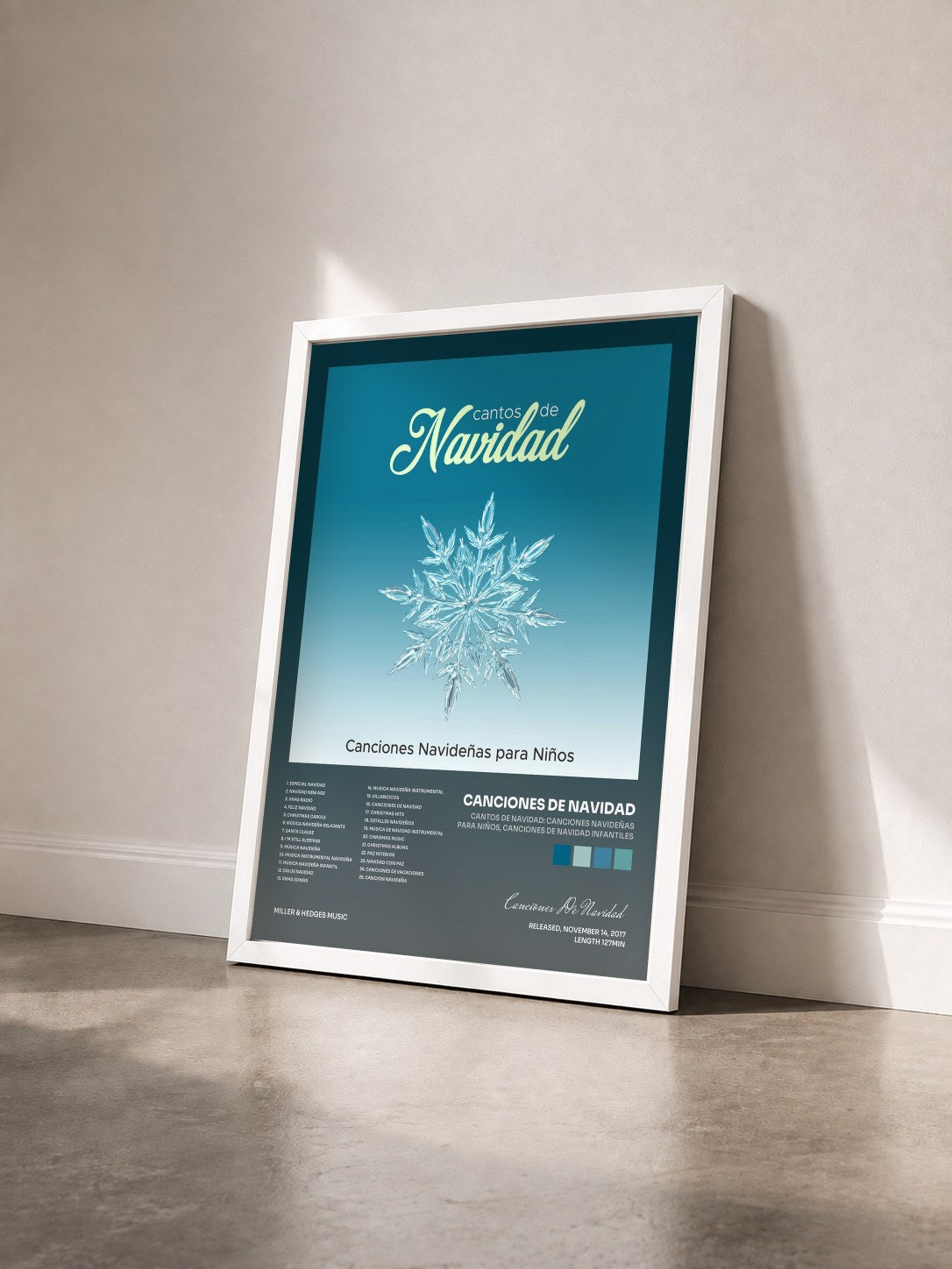 #blanc Tableau de l'album Cantos de Navidad: Canciones Navideñas para Niños, Canciones de Navidad Infantiles de Canciones De Navidad vu de trois quarts, cadre blanc