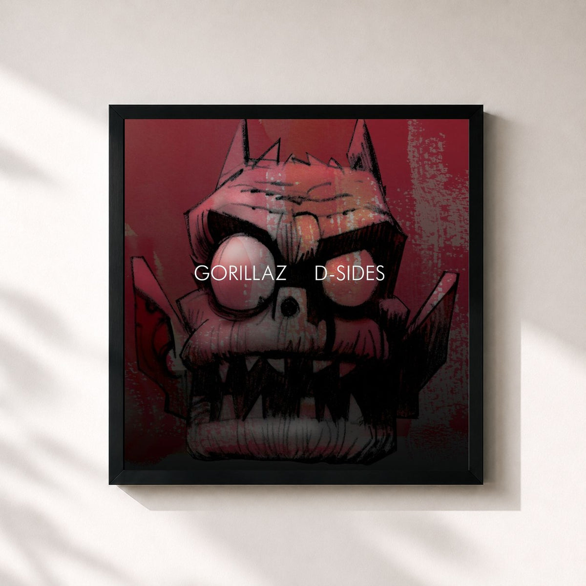 #noir Tableau carré de l'album D-Sides de Gorillaz, cadre noir 32x32 cm