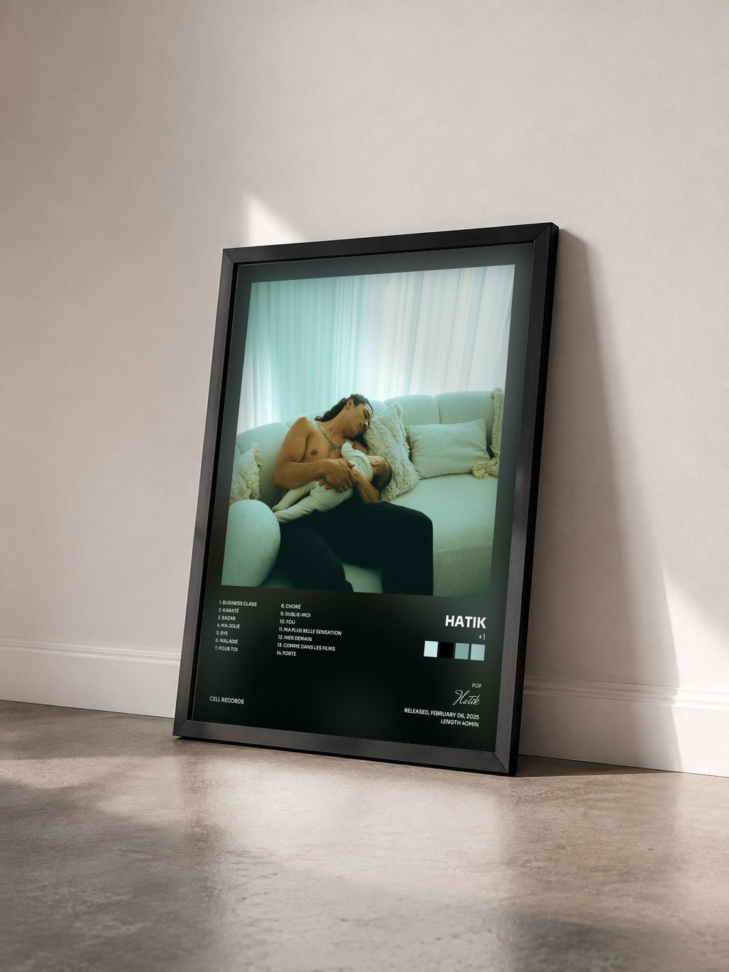 #noir +1 by Hatik as a framed art print seen at an angle, black frame