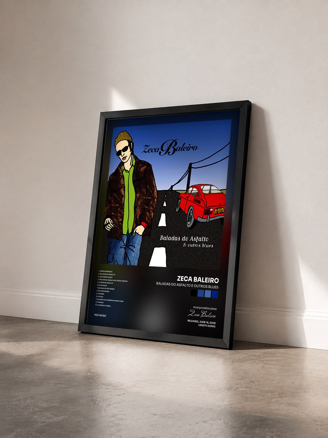 #noir Tableau de l'album Baladas Do Asfalto e Outros Blues de Zeca Baleiro vu de trois quarts, cadre noir