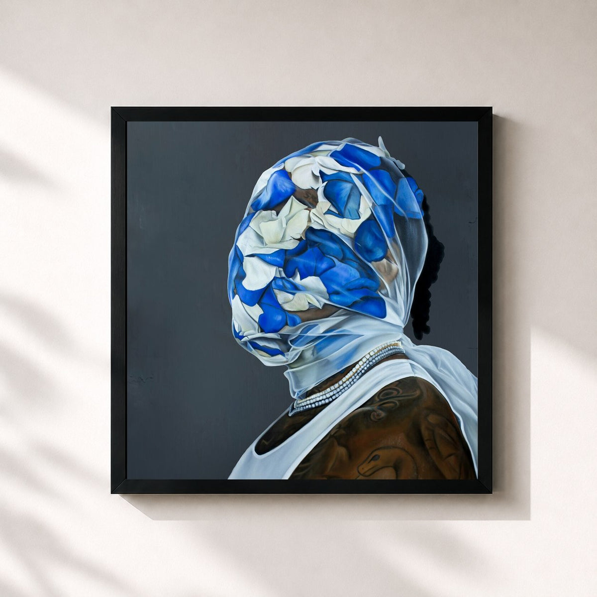 #noir Tableau carré de l'album One of Wun de Gunna, cadre noir 32x32 cm