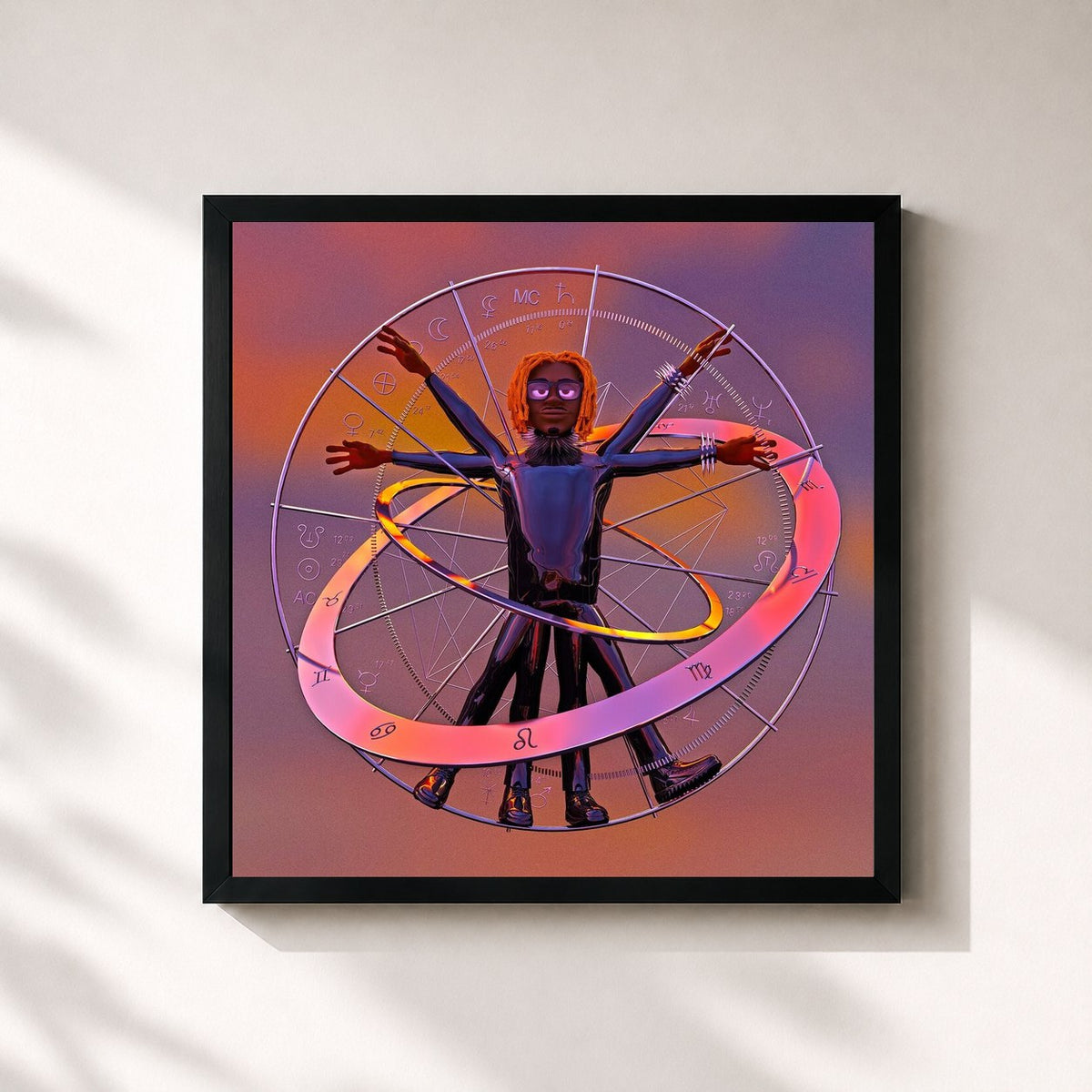 #noir Tableau carré de l'album WUNNA de Gunna, cadre noir 32x32 cm