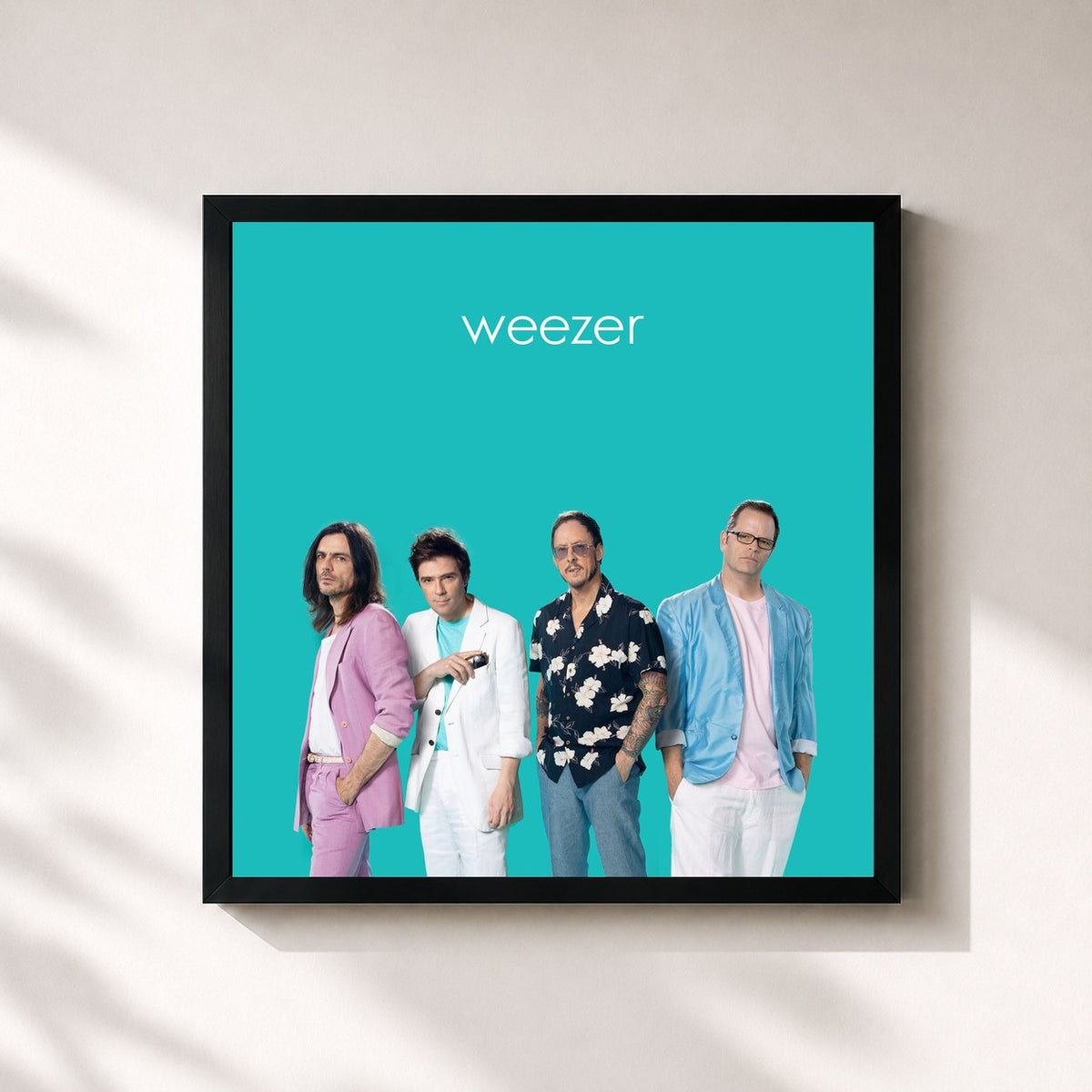 #noir Tableau carré de l'album Weezer (Teal Album) de Weezer, cadre noir 32x32 cm