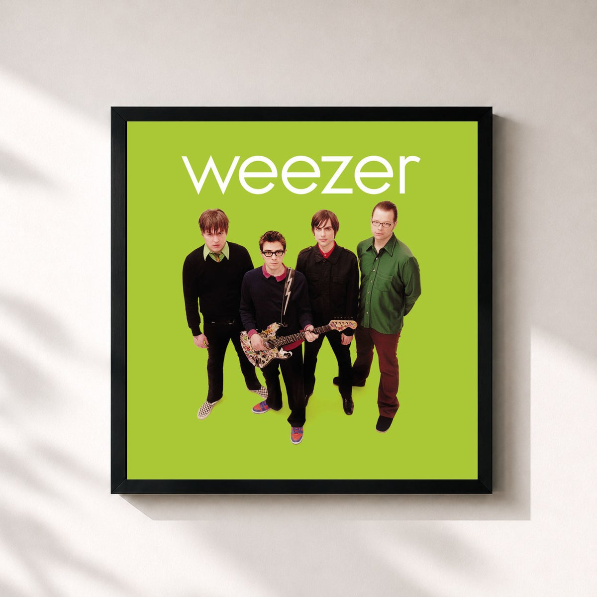 #noir Tableau carré de l'album Weezer (Green Album) de Weezer, cadre noir 32x32 cm