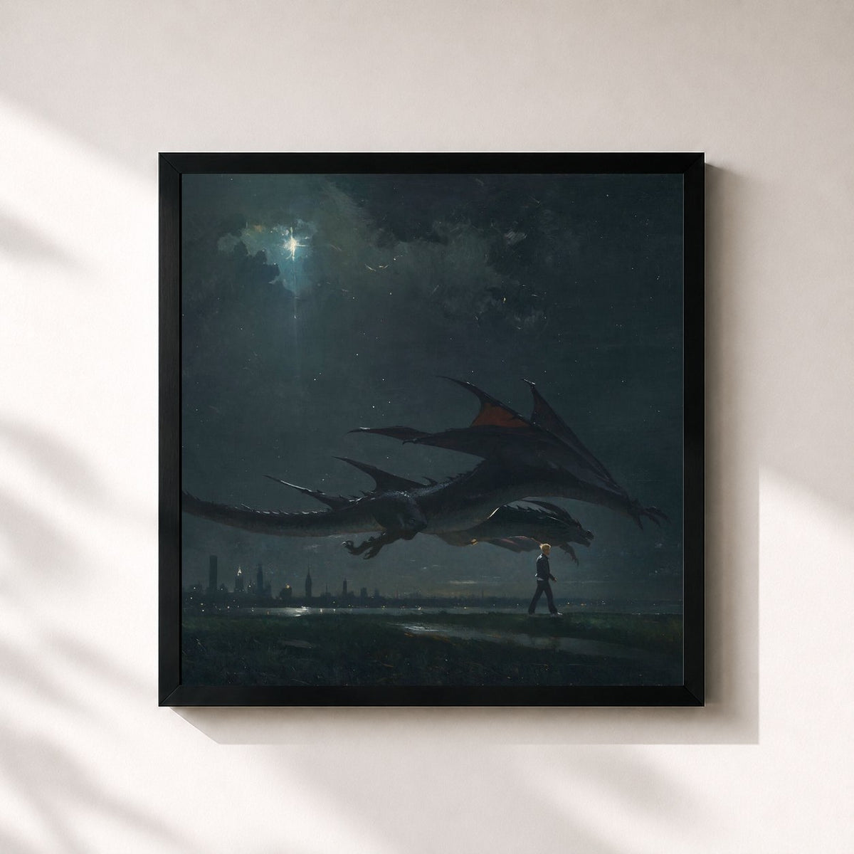 #noir Tableau carré de l'album SUPERNOVA de Jão, cadre noir 32x32 cm