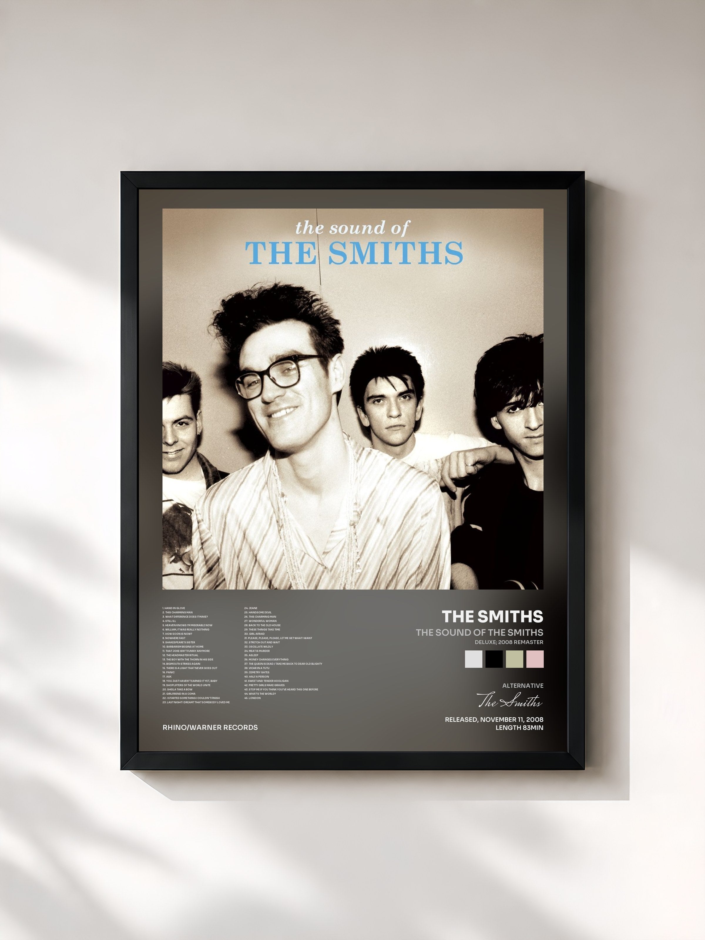 #noir The Sound of the Smiths (Deluxe; 2008 Remaster) by The Smiths as a framed art print, black frame, printed and framed in France
