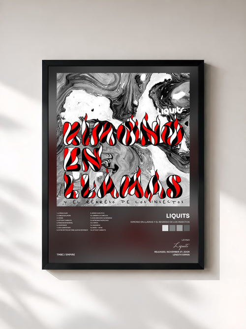 Liquits · Kimono en Llamas y El Regreso de los Insectos — Affiche encadrée
