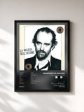 #noir Tableau de l'album La Valigia Dell 'Attore de Francesco De Gregori, cadre noir, imprimé et encadré en France