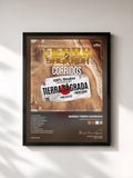 #noir Tableau de l'album Corridos 100% Sinaloa de Banda Tierra Sagrada, cadre noir, imprimé et encadré en France