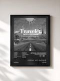#noir Tableau de l'album Traveler-Instrumentals- de OFFICIAL HIGE DANDISM, cadre noir, imprimé et encadré en France