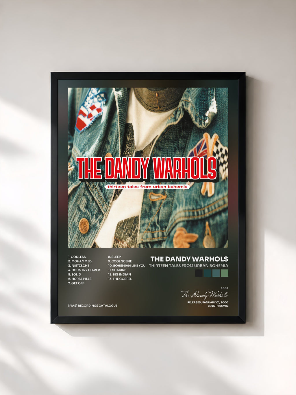 #noir Thirteen Tales From Urban Bohemia von The Dandy Warhols als gerahmter Kunstdruck, schwarzer Rahmen, gedruckt und gerahmt in Frankreich