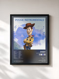 #noir Tableau de l'album Pixar Instrumentals de Disney, cadre noir, imprimé et encadré en France