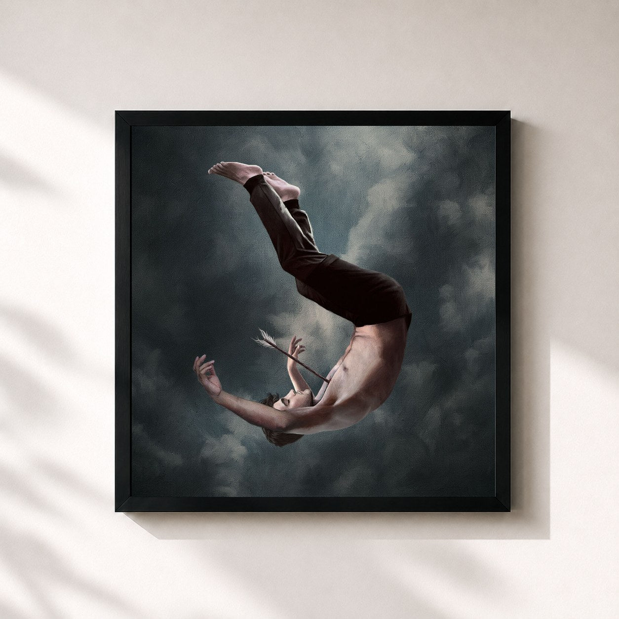 #noir ANTI-HERÓI by Jão as a square framed art print, black 32x32 cm frame