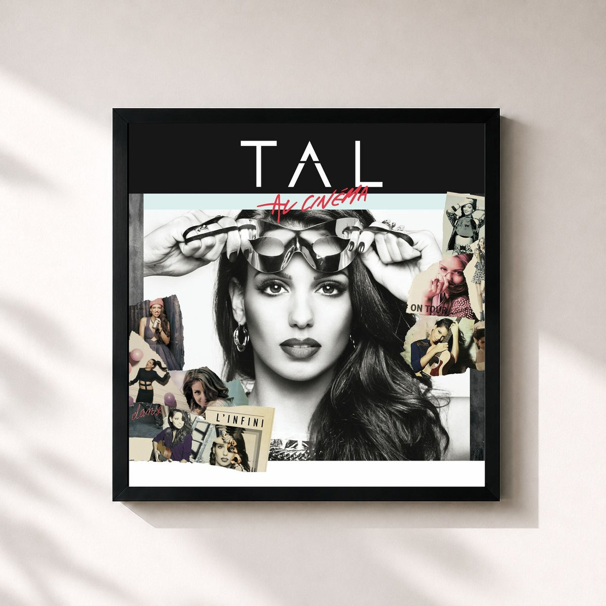 #noir Tal au cinéma by TAL as a square framed art print, black 32x32 cm frame