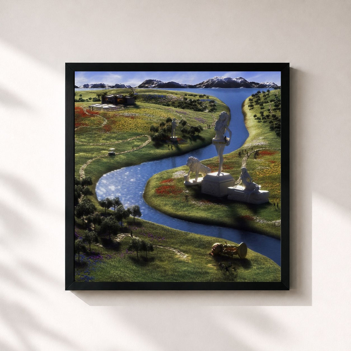 #noir Tableau carré de l'album Virgo World de Lil Tecca, cadre noir 32x32 cm