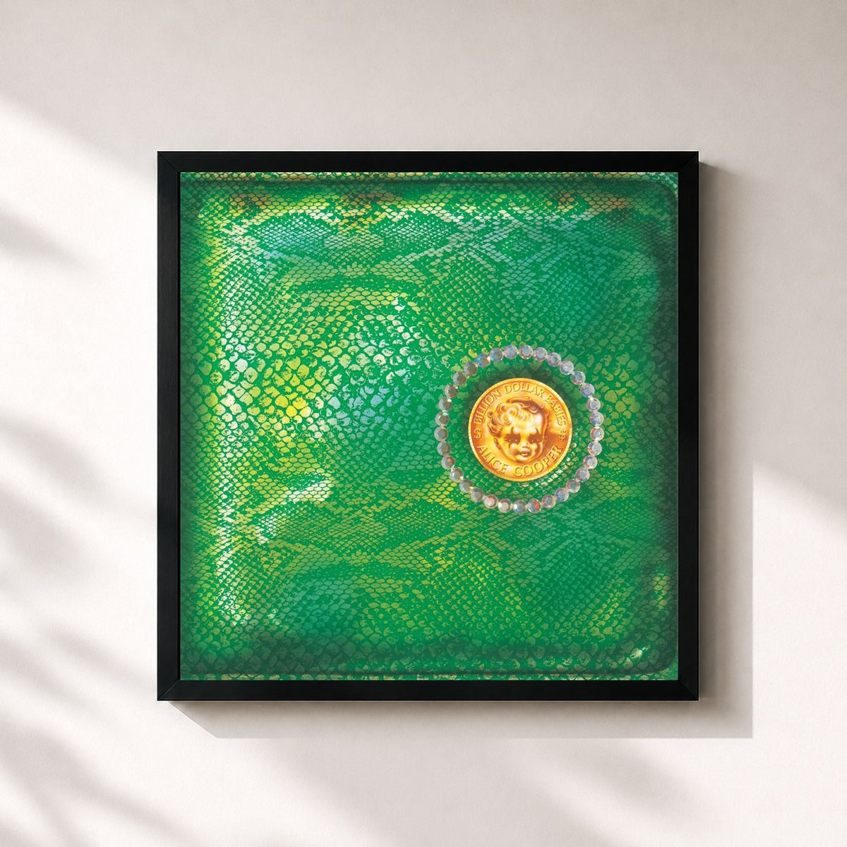 #noir Billion Dollar Babies di Alice Cooper in stampa quadrata incorniciata, cornice nera 32x32 cm
