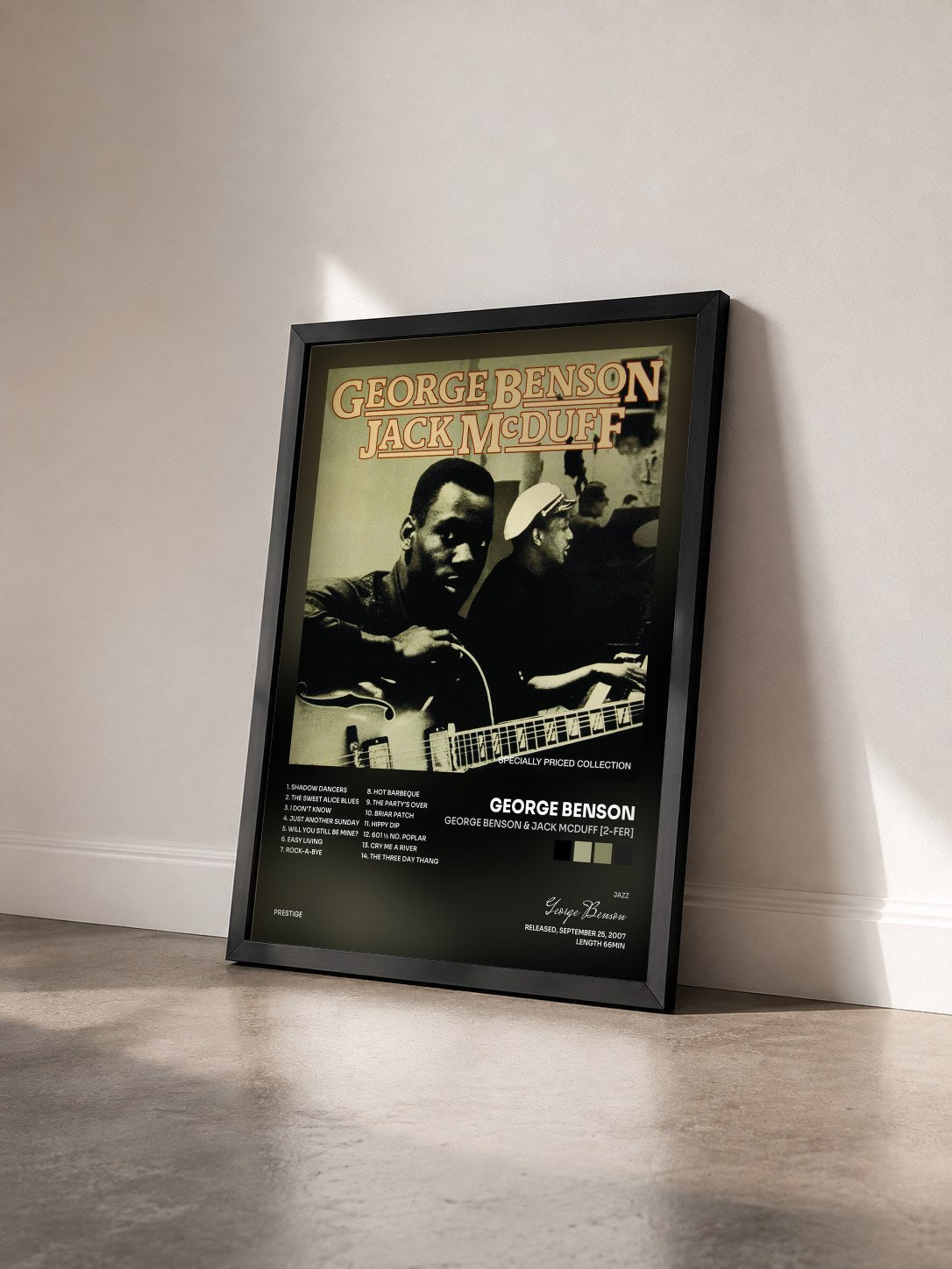 #noir Tableau de l'album George Benson & Jack McDuff [2-fer] de George Benson vu de trois quarts, cadre noir