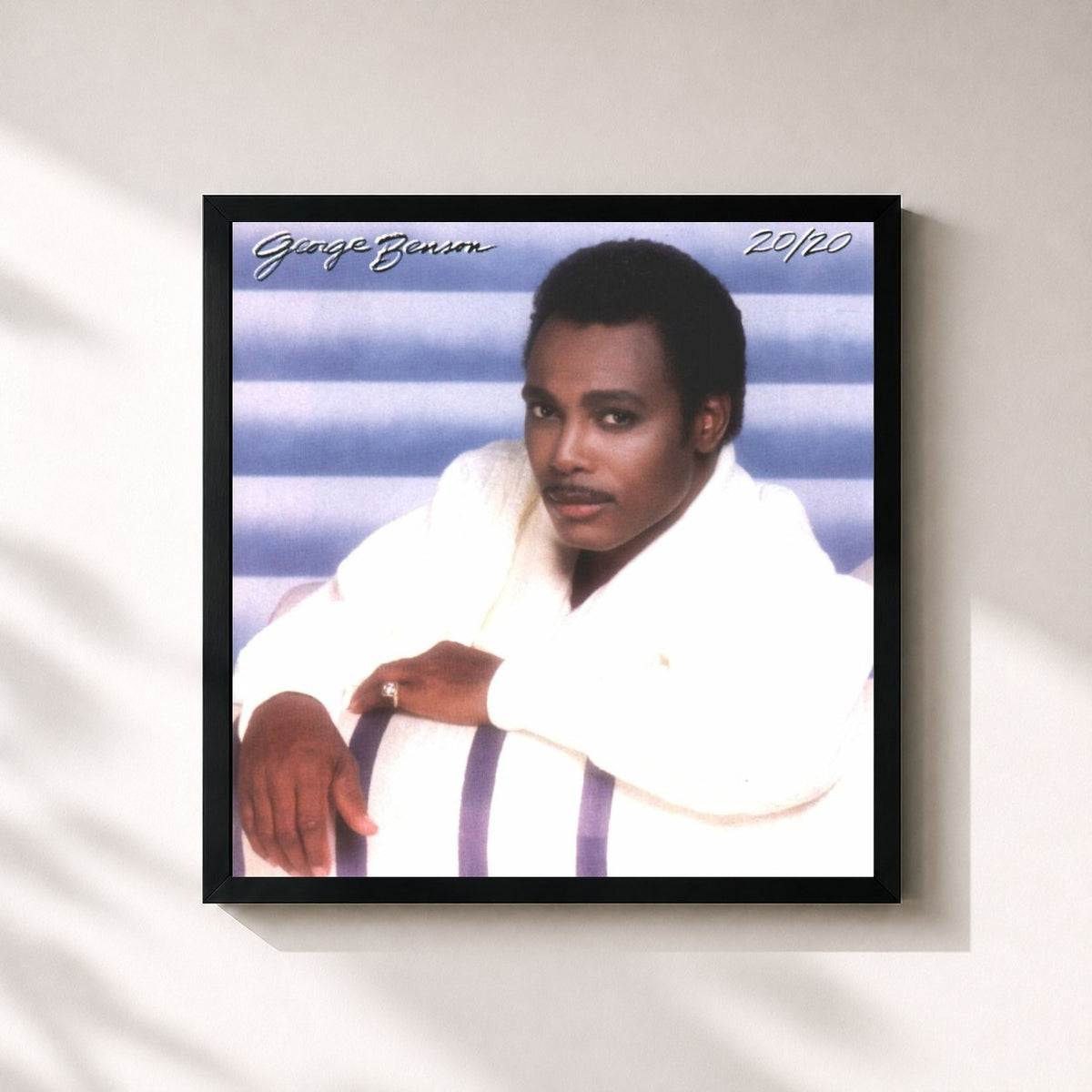 #noir 20/20 by George Benson as a square framed art print, black 32x32 cm frame