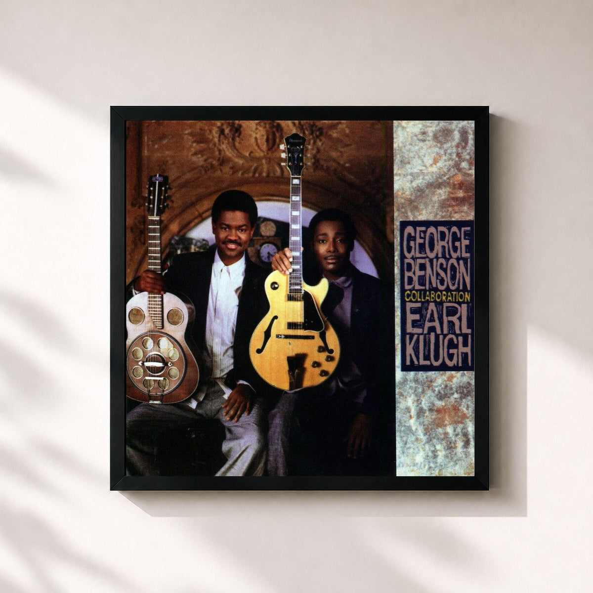 #noir Collaboration by George Benson as a square framed art print, black 32x32 cm frame