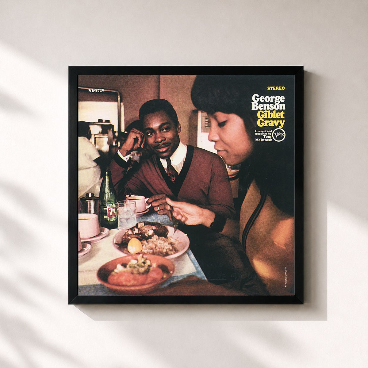 #noir Tableau carré de l'album Giblet Gravy (Expanded Edition) de George Benson, cadre noir 32x32 cm
